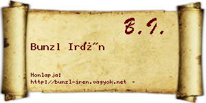 Bunzl Irén névjegykártya